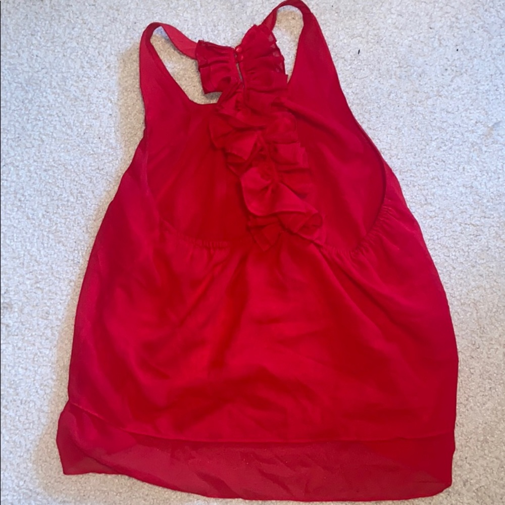 Dizzy Love Red Tiered Ruffle Back Top Size M